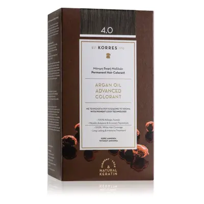 Korres Argan Oil coloration cheveux permanente à l'huile d'argan teinte 4.0 Brown 50 ml