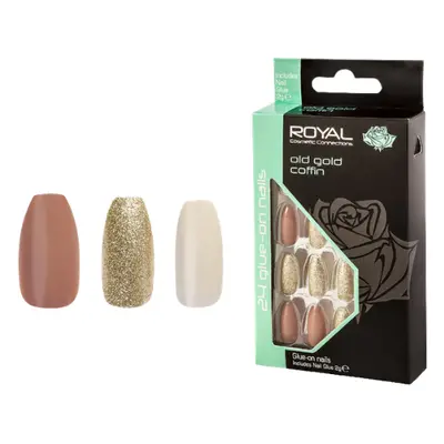 Koninklijke kunstnagels kist oud goud - 24 stuks