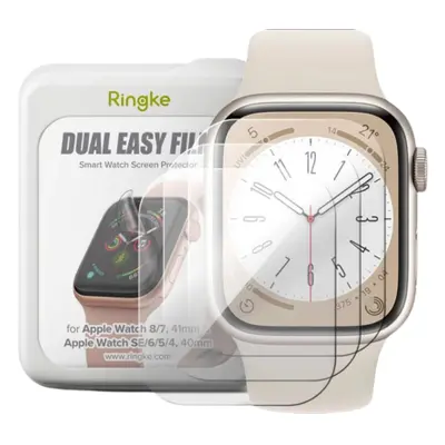 Ringke Dual Easy Film Screen Protector Apple Watch 7/8 41mm & Apple Watch SE/6/5/4 40mm 3-pack