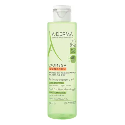 A-Derma Exomega Control Emolliërende Reinigingsgel 2 in 1 anti-jeuk | Droge huid met neiging tot atopie 200 Wasgel