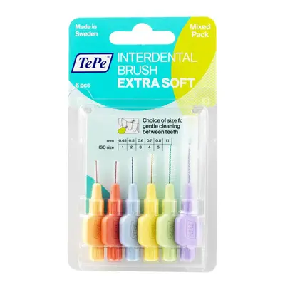 TePe Interdental Brush interdentale borsteltjes Extra Soft 6 pcs Mixed Pack
