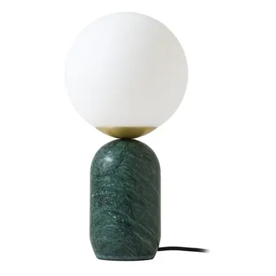 Lampe à poser Lennes, Ø 20 cm, verre, vert, marbre - Lindby - Salon / séjour - Moderne - À ampoule unique