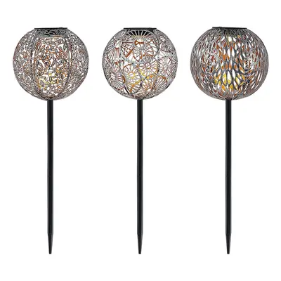Vilani LED Solar Cell Tuinlamp 3 pcs. Silver - Lindby - Terras - Oosters - Metaal - 1 lamp