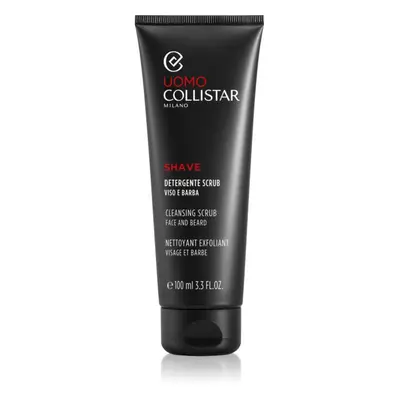 Collistar Uomo Face and Beard Cleansing Scrub exfoliant nettoyant pour préparer le visage au rasage 100 ml