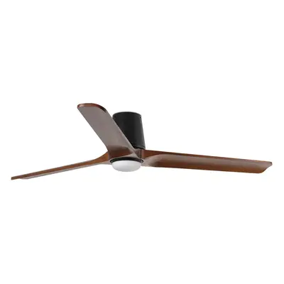 Heywood L LED-ventilator, Ø 132 cm, zwart/houtkleur - Faro FARO BARCELONA - Woonkamer - Modern - 1 lamp