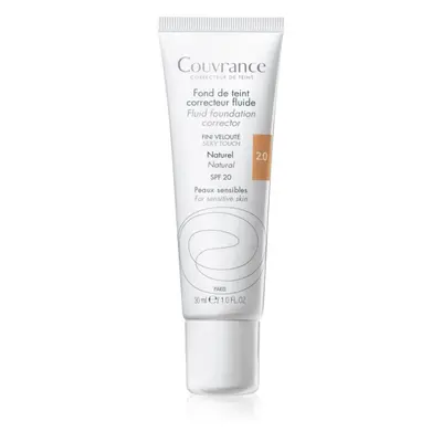 Avène Couvrance Fluid Foundation Corrector fond de teint liquide couvrant SPF 20 teinte 2.0 Naturel 30 ml