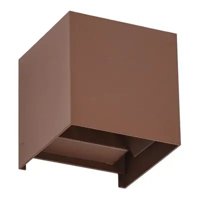Nivar Square LED buitenwandlamp Rust Brown - Lindby - Balkon - Modern - Metaal - Hoekig