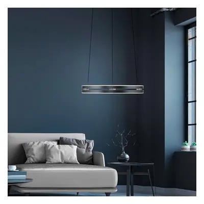 E-Loop LED hanglamp, mystic grey, Ø 50 cm, aluminium, CCT - PURE PURE E-Loop - Woonkamer - Modern - Metaal - Meerdere lampen