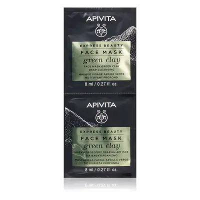Apivita Express Beauty Cleansing Face Mask Green Clay masque visage purifiant et lissant à l'argile verte 2x8 ml