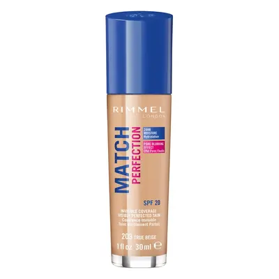 Rimmel Match Perfection fond de teint liquide SPF 20 teinte 203 True Beige 30 ml