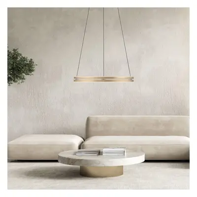 E-Loop LED hanglamp, ivoorkleurig goud, Ø 70 cm, aluminium, CCT - PURE PURE E-Loop - Woonkamer - Modern - Metaal - Meerdere lamp