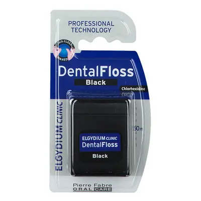 Oral Care Elgydium Clinic Tandfloss Zwart | Chloorhexidine Antibacterieel 50m 50 Flosdraad