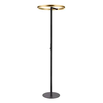 One Straight vloerlamp 2700/3000K zwart/messing - SLV - Woonkamer - Modern - Metaal - Ring
