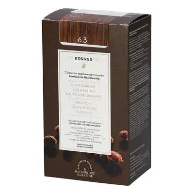 Korres Argan Oil coloration cheveux permanente à l'huile d'argan teinte 6.3 Golden / Honey Dark Blonde 50 ml