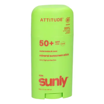 ATTITUDE Minerale Zonnestick Gezicht & Lichaam Kids SPF 50 Watermelon Coco 60 Stiften