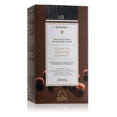Korres Argan Oil coloration cheveux permanente à l'huile d'argan teinte 1.0 Black 50 ml