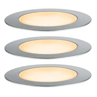 Plug & Shine 3 LED Begraven Spot Floor Insect-friendly IP67 Silver - Paulmann LED-Bodeneinbauleuchte Set - Modern - Metaal - Mee