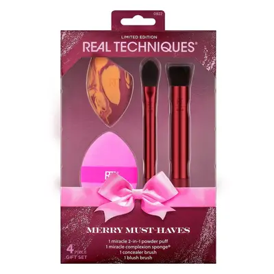 Real Techniques, Merry Must-Haves, kwasten- en sponsset, 4-delige set