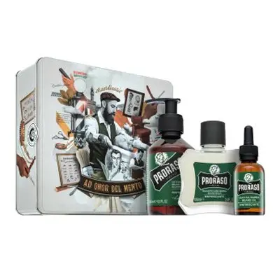 Proraso geschenkset Refreshing Metal Box Beard Care 200 ml + 100 ml + 30 ml