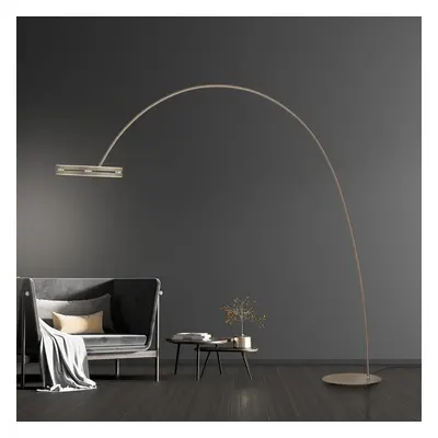 Loop-Bow LED vloerlamp, bronskleurig, lengte 290 cm - PURE - Woonkamer - Modern - Metaal - 1 lamp