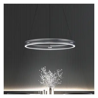 E-Loop LED hanglamp, mystic grey, Ø70 cm, aluminium, CCT - PURE PURE E-Loop - Woonkamer - Modern - Metaal - Meerdere lampen