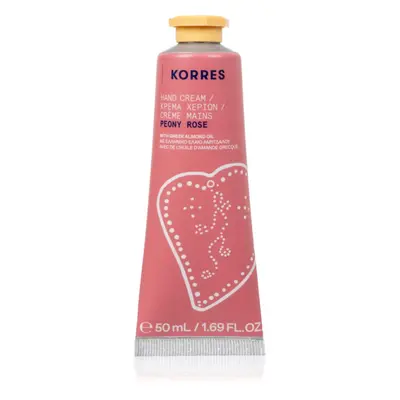 Korres Peony Rose crème hydratante mains à l'huile d'amande 50 ml