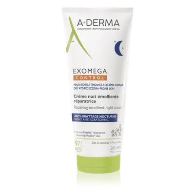 A-Derma Exomega Control Repairing Emollient Night Cream crème de nuit régénérante anti-grattage 200 ml
