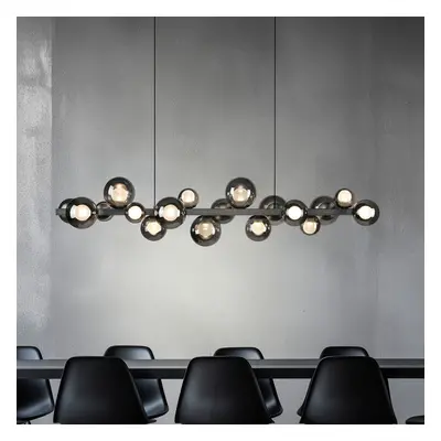 E-Popup LED hanglamp, platina, glas, CCT, 18-lichts - PURE PURE E-Popup - Woonkamer - Modern - Met lampenkap