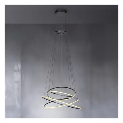 E-Flying Rings LED hanglamp mystic grey Ø110 cm, CCT - PURE PURE E-Flying Rings - Woonkamer - Modern - Aluminium - Meerdere lamp