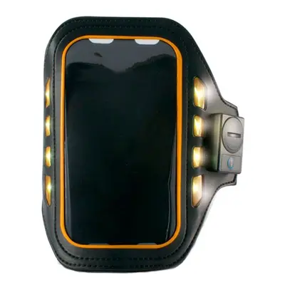 KSIX Sportarmband met LED 4" Zwart Neopreen
