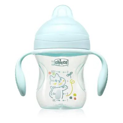 Chicco Transition Cup 4m+ tasse d’apprentissage avec poignées Teal 1 pcs