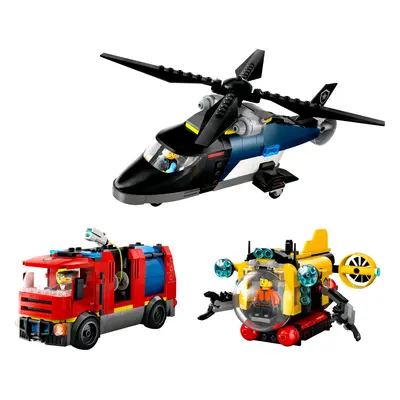 Helikopter, brandweerauto en onderzeeër remix