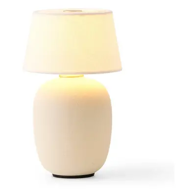 TORSO draagbare accu-tafellamp, zandkleurig, 20 cm - Audo Audo Copenhagen - Woonkamer - Designer - Keramiek - Met lampenkap