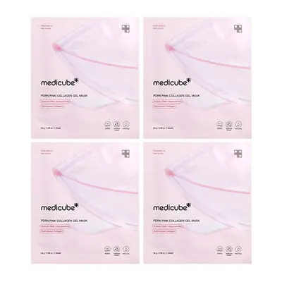 Medicube, PDRN Roze Collageen Gel Beauty Masker, 4 vellen, 0,98 oz (28 g) per stuk