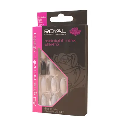 Royal Kunstnagels Midnight Minx Stiletto - 24 stuks