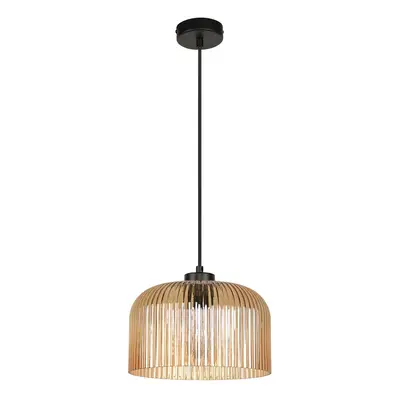 Suspension Luigi ambre/noir Ø 25 cm - COREP SAS - Salon / séjour - Moderne - Verre - Avec abat-jour