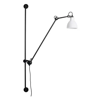 214 wandlamp Round zwart/wit polycarbonaat - Lampe Gras 214 Round - Woonkamer - Designer - Metaal - 1 lamp