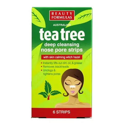 Beauty Formulas Tea Tree Nose Pore Strips - 6 stuks.