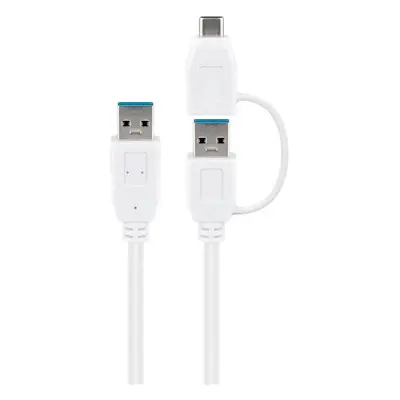 Goobay USB 3.0 kabel met USB-A naar USB-C adapter - 0 5 meter