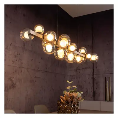 E-Popup LED hanglamp, brons, glas, CCT, 18-lichts - PURE PURE E-Popup - Woonkamer - Modern - Met lampenkap
