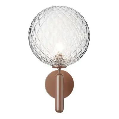 Nuura buitenwandlamp Miira, brons/helder, Ø 20 cm - Nuura Nuura Aps - Terras - Scandinavisch - Metaal - 1 lamp