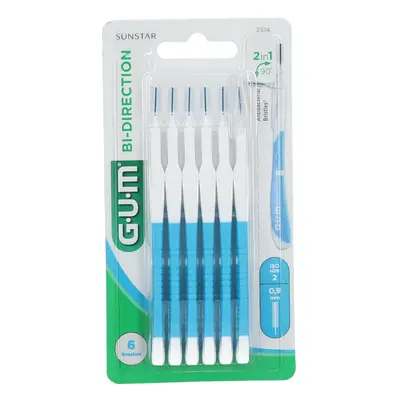 G.U.M Bi Direction Interdental Brush 2314 brossettes interdentaires 0,9 mm 6 pcs