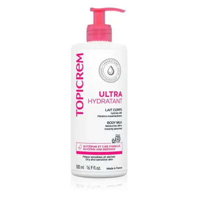 Topicrem UH BODY Ultra-Moisturizing Body Milk lait corporel hydratant en profondeur pour peaux sèches et sensibles 500 ml
