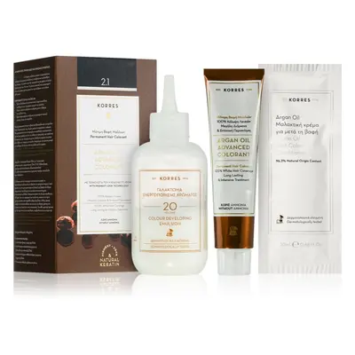 Korres Argan Oil coloration cheveux permanente à l'huile d'argan teinte 2.1 Blue Black 50 ml