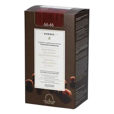 Korres Argan Oil coloration cheveux permanente à l'huile d'argan teinte 66.46 Intense Burgundy Red 50 ml