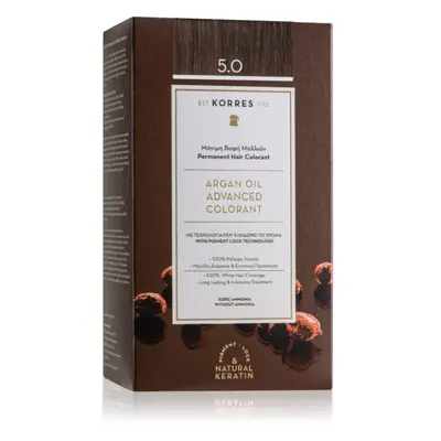 Korres Argan Oil coloration cheveux permanente à l'huile d'argan teinte 5.0 Light Brown 50 ml