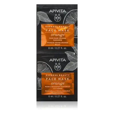 Apivita Express Beauty Radiance Face mask Orange masque illuminateur visage 2x8 ml