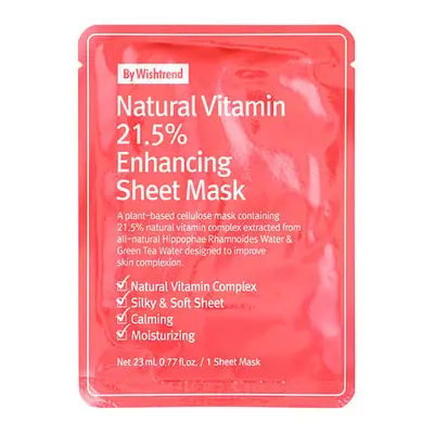 By Wishtrend, Natuurlijk vitamine 21,5% schoonheidsmasker, 1 vel, 23 ml