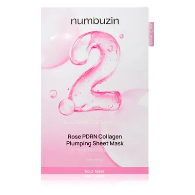 Numbuzin No. 2 Rose PDRN Collagen Plumping Sheet Mask masque hydratant en tissu pour une peau lumineuse 5 pcs