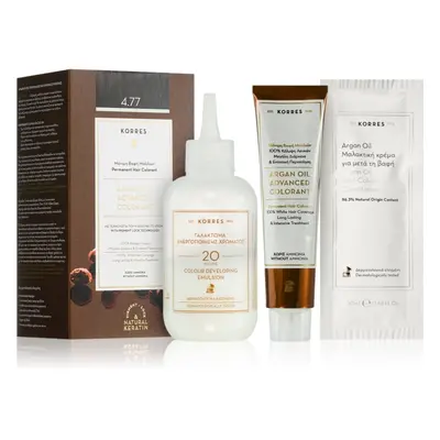 Korres Argan Oil coloration cheveux permanente à l'huile d'argan teinte 4.77 Dark Choco 50 ml